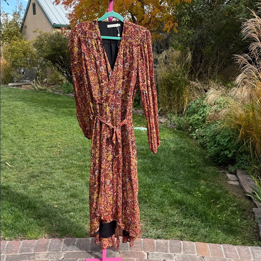Christy Dawn Autumn Floral Long Sleeve Wrap Dress